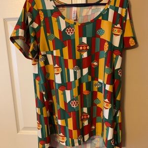 LuLaRoe L Classic Christmas theme, worn once.